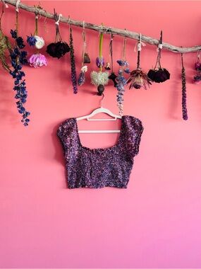 Kimchi Blue Smocked Puff Sleeve Crop Top